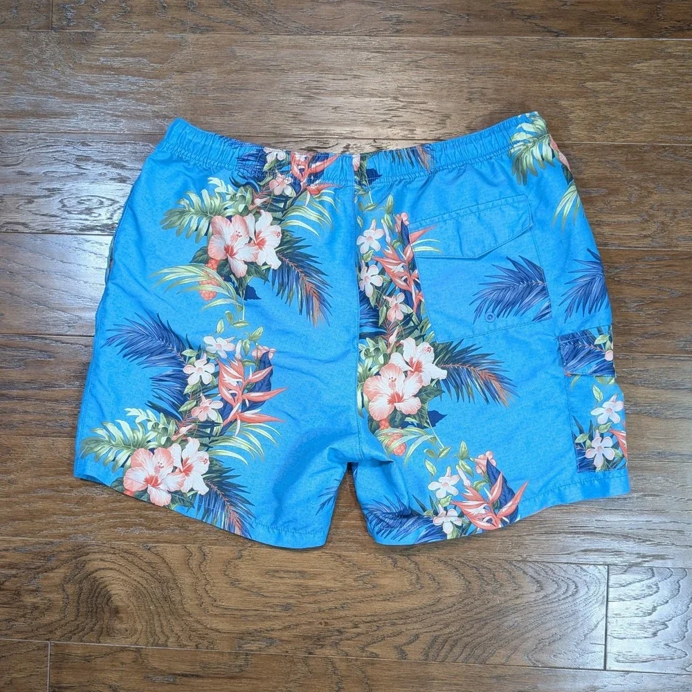 Tommy Bahama Mens Relax Swim Shorts Size XLarge Blue Tropical Floral‎